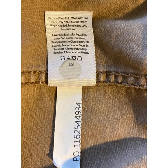 Time And Tru Women's Beige Utility Jacket M Drawstring Waist Full Zip Y2K Grunge - Picture 5 of 8